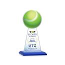 Edenwood Tennis Full Color Blue Obelisk Crystal Award