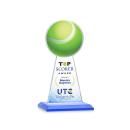 Edenwood Tennis Full Color Sky Blue Obelisk Crystal Award