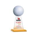 Edenwood Volleyball Full Color Amber Obelisk Crystal Award