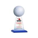 Edenwood Volleyball Full Color Blue Obelisk Crystal Award