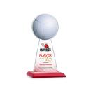 Edenwood Volleyball Full Color Red Obelisk Crystal Award