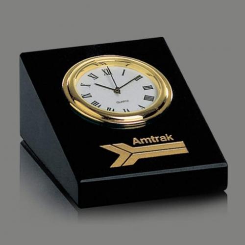 Corporate Gifts, Recognition Gifts and Desk Accessories - Clocks - Marble Clock - Wedge