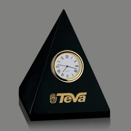 Corporate Gifts, Recognition Gifts and Desk Accessories - Clocks - Marble Clock - Pyramid