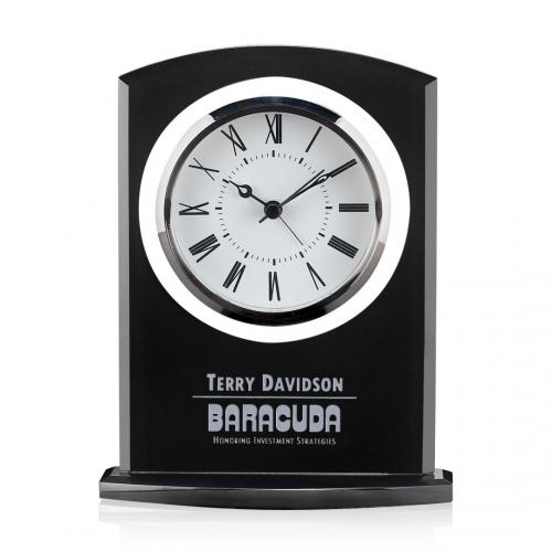 Corporate Gifts, Recognition Gifts and Desk Accessories - Clocks - Tuxedo Clock - Black