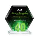 Riviera Anniversary Full Color Green No 40 Number Crystal Award