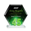 Riviera Anniversary Full Color Green No 45 Number Crystal Award