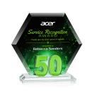 Riviera Anniversary Full Color Green No 50 Number Crystal Award