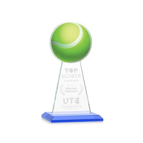 Corporate Awards - Crystal Awards - Crystal Pillar Awards - Edenwood Tennis VividPrint/Etch Sky Blue Obelisk Crystal Award