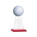 Edenwood Volleyball VividPrint/Etch Red Obelisk Crystal Award