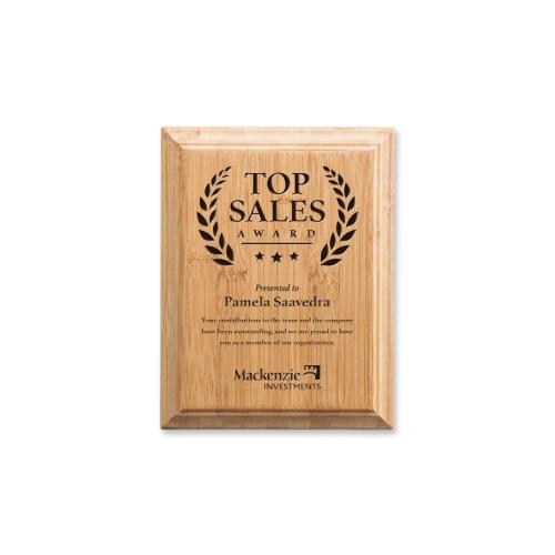 Corporate Awards - Eco Friendly Awards - Bamboo Engraved Plaque