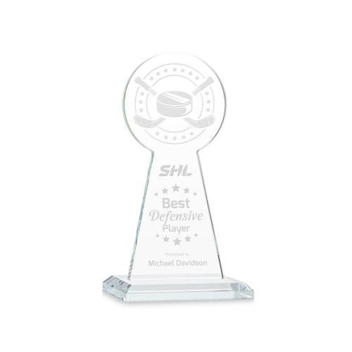 Corporate Awards - Crystal Awards - Crystal Pillar Awards - Edenwood Hockey Clear Obelisk Crystal Award