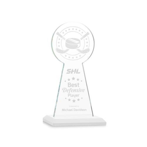Corporate Awards - Crystal Awards - Crystal Pillar Awards - Edenwood Hockey White Obelisk Crystal Award