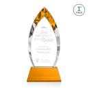 Marinello Amber on Base Arch & Crescent Crystal Award
