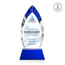 Marinello Full Color Blue on Base Arch & Crescent Crystal Award