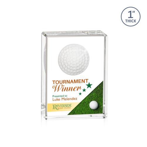 Corporate Awards - Full Color Awards - Pennington Golf Full Color Rectangle Crystal Award