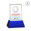 Ambassador Full Color Blue on Base Rectangle Crystal Award