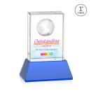 Ambassador Full Color Sky Blue on Base Rectangle Crystal Award