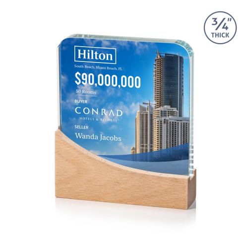 Corporate Awards - Full Color Awards - Cadott Full Color Rectangle Wood Award