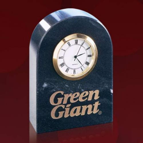 Corporate Gifts, Recognition Gifts and Desk Accessories - Clocks - Arch Black Marble 