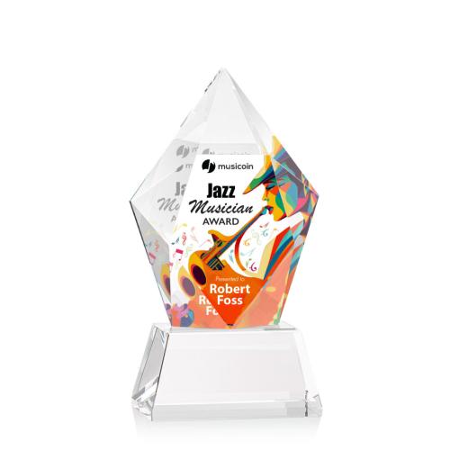 Corporate Awards - Full Color Awards - Devron Full Color Clear on Base Crystal Award