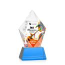Devron Full Color Sky Blue on Base Crystal Award