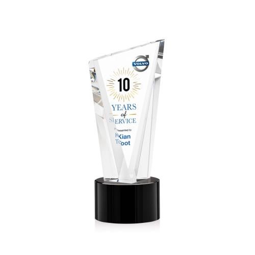 Corporate Awards - Full Color Awards - Plymouth Full Color Black on Marvel Base Peak Crystal Award