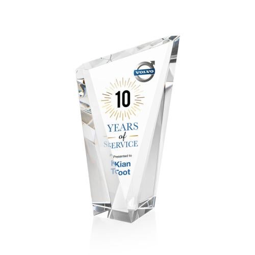 Corporate Awards - Full Color Awards - Plymouth Full Color Clear Peak Crystal Award