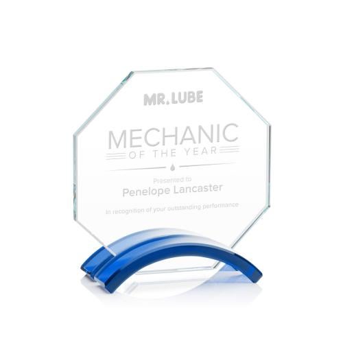 Corporate Awards - Glass Awards - Colored Glass Awards - Lacota Blue Crystal Award