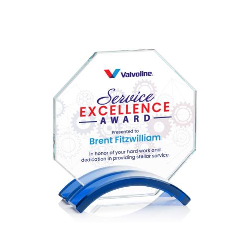 Corporate Awards - Glass Awards - Colored Glass Awards - Lacota Full Color Blue Crystal Award