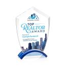 Pullman Full Color Blue Arch & Crescent Crystal Award