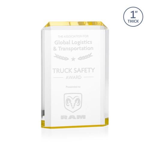 Corporate Awards - Acrylic Awards - Powell Gold Rectangle Acrylic Award