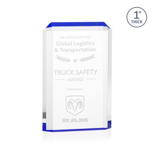 Corporate Awards - Acrylic Awards - Powell Blue Rectangle Acrylic Award