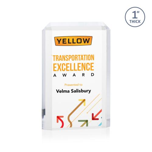 Corporate Awards - Acrylic Awards - Powell Full Color Clear Rectangle Acrylic Award