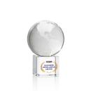 Globe on Cube Full Color Spheres Crystal Award