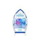 Wilton Full Color Blue Arch & Crescent Crystal Award
