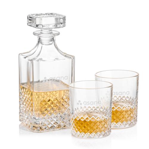Corporate Recognition Gifts - Etched Barware - Tacoma Decanter Set