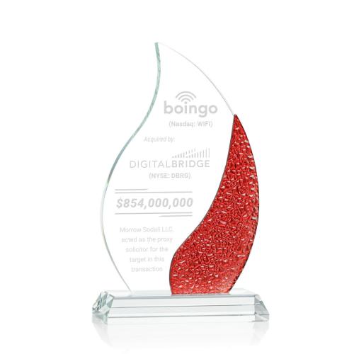 Corporate Awards - Crystal Awards - Oakley Red Flame Crystal Award