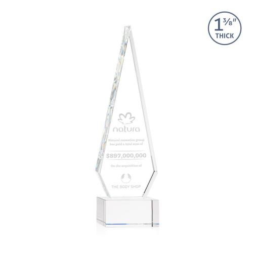 Corporate Awards - Crystal Awards - Springfield Clear on Hancock Base Crystal Award