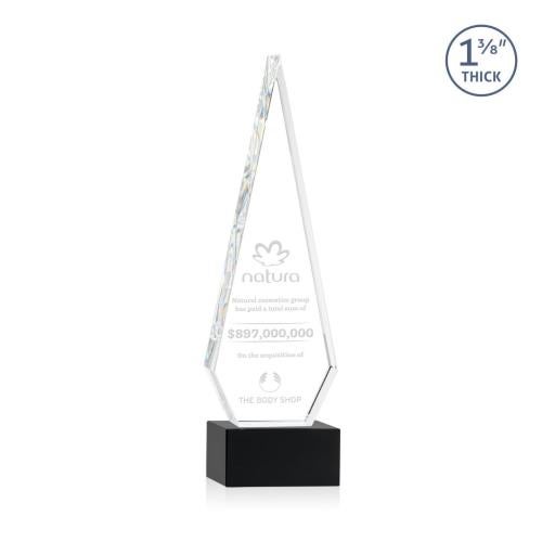 Corporate Awards - Crystal Awards - Springfield Black on Hancock Base Crystal Award