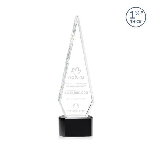 Corporate Awards - Crystal Awards - Springfield Black on Paragon Base Crystal Award