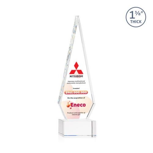 Corporate Awards - Crystal Awards - Springfield Full Color Clear on Hancock Base Crystal Award