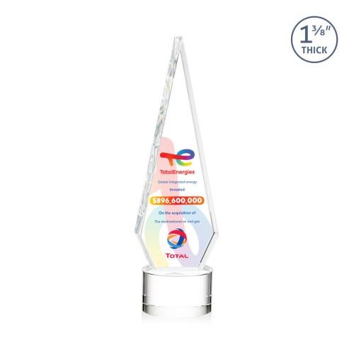 Corporate Awards - Crystal Awards - Springfield Full Color Clear on Marvel Base Crystal Award