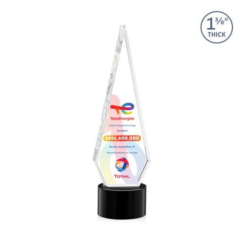 Corporate Awards - Crystal Awards - Springfield Full Color Black on Marvel Base Crystal Award