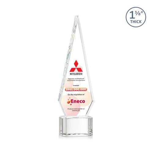 Corporate Awards - Crystal Awards - Springfield Full Color Clear on Paragon Base Crystal Award