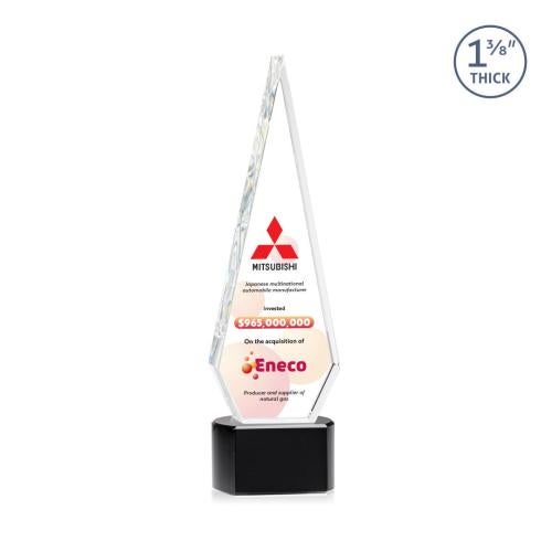 Corporate Awards - Crystal Awards - Springfield Full Color Black on Paragon Base Crystal Award