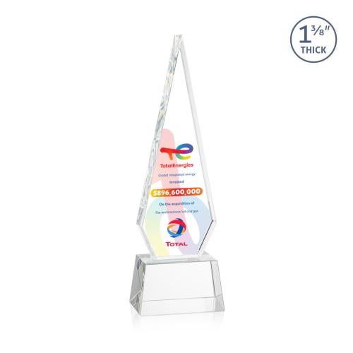 Corporate Awards - Crystal Awards - Springfield Full Color Clear on Robson Base Crystal Award