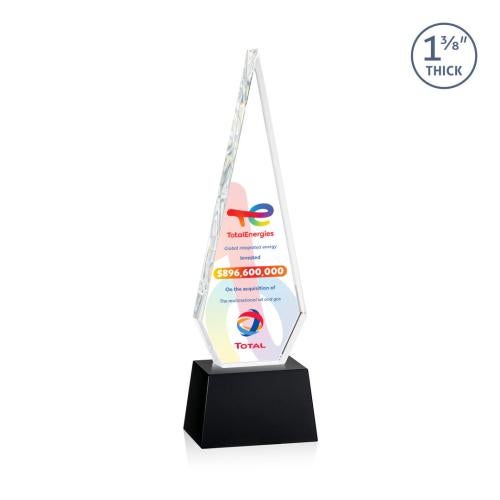 Corporate Awards - Crystal Awards - Springfield Full Color Black on Robson Base Crystal Award