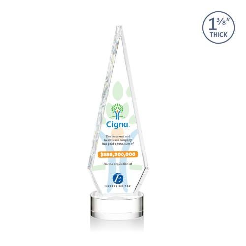 Corporate Awards - Crystal Awards - Springfield Full Color Clear on Stanrich Base Crystal Award