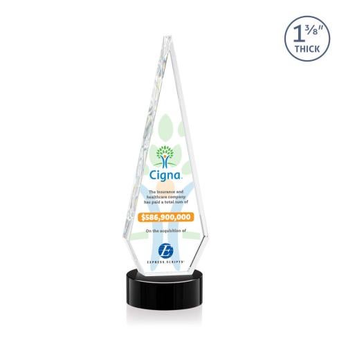 Corporate Awards - Crystal Awards - Springfield Full Color Black on Stanrich Base Crystal Award