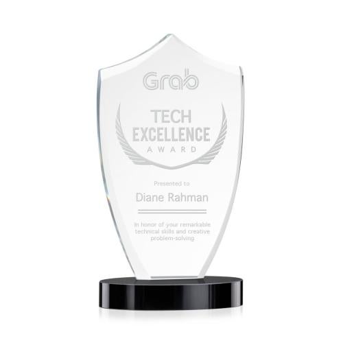Corporate Awards - Crystal Awards - Skylark Shield Black Abstract / Misc Crystal Award